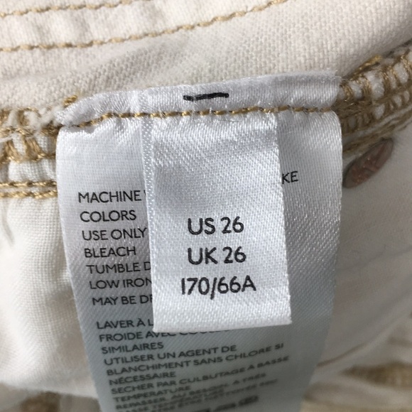 3/$20 We The Free People Skinny Jeans Womens 26 Cream Cotton Denim Raw‎ Hem - Picture 10 of 13